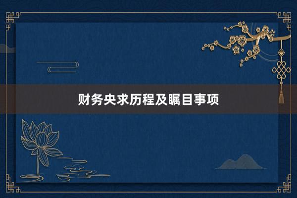 财务央求历程及瞩目事项